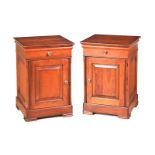 PAIR OF MAHOGANY BEDSIDE PEDESTALS