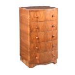 WALNUT FIVE DRAWER CHEST