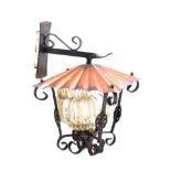 WROUGHT IRON HALL LANTERN