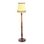 MAHOGANY STANDARD LAMP & SHADE