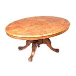 INLAID WALNUT OVAL COFFEE TABLE