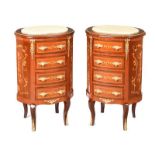 PAIR OF FRENCH STYLE MARBLE TOP LOCKERS