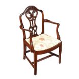 GEORGIAN MAHOGANY ARMCHAIR