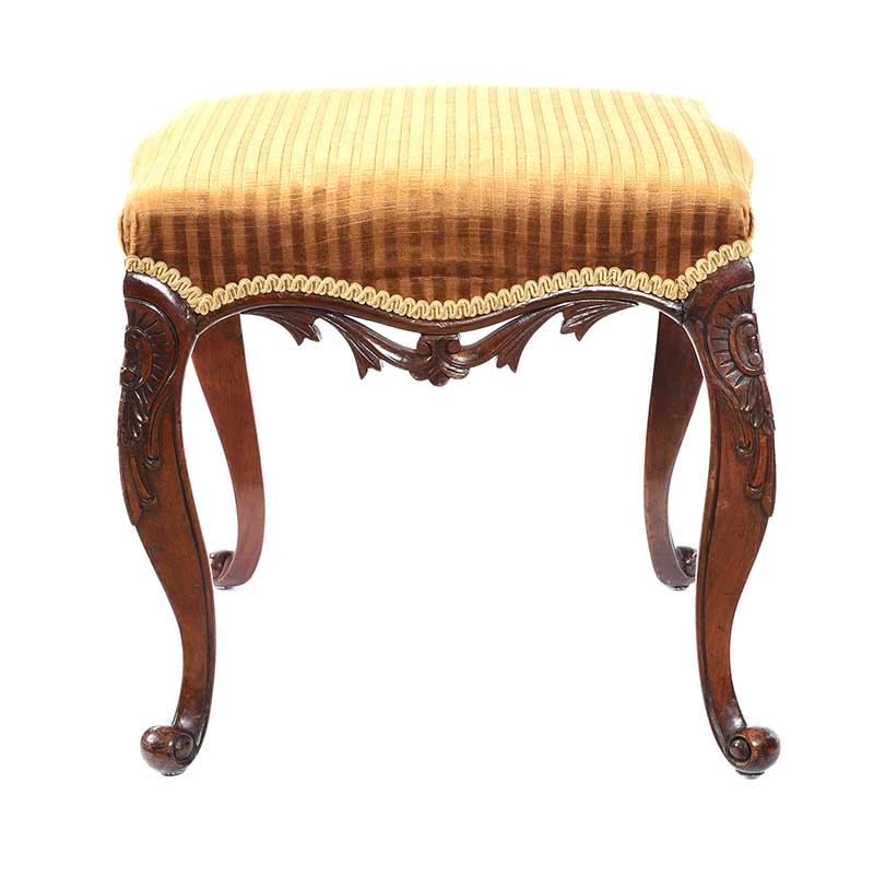 VICTORIAN CABRIOLE LEG STOOL - Image 4 of 4