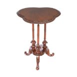 MAHOGANY SHAPED TOP LAMP TABLE