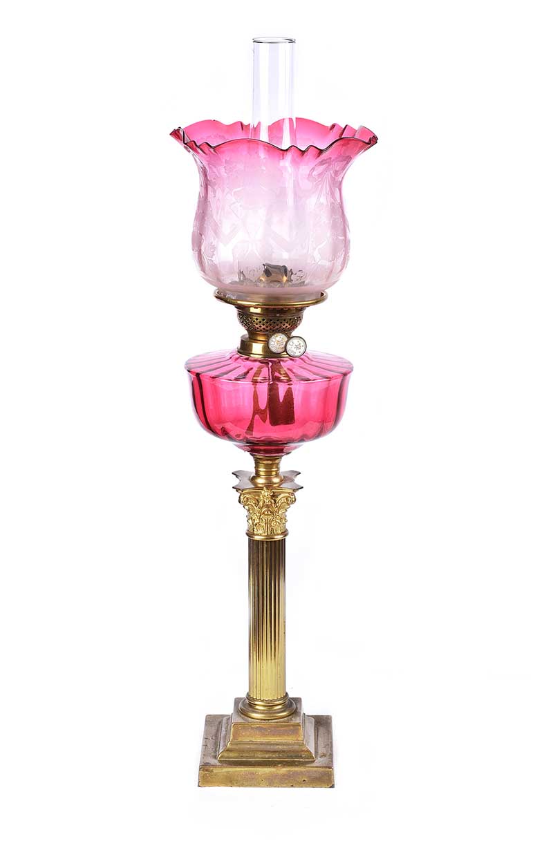 CORINTHIAN PILLAR OIL LAMP