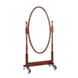 ANTIQUE MAHOGANY CHEVAL MIRROR