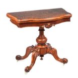 VICTORIAN OAK TURN OVER LEAF CARD TABLE