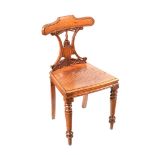 VICTORIAN OAK HALL CHAIR