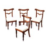 SET OF FOUR VICTORIAN MAHOGANY DINING ROOM CHAIRS