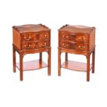 PAIR OF MAHOGANY BEDSIDE PEDESTALS