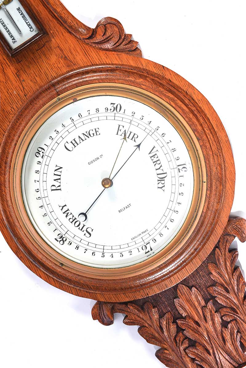 VICTORIAN OAK BAROMETER - Image 2 of 5