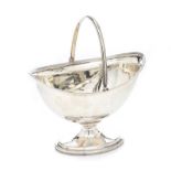 SILVER BOAT SHAPED OVAL SUGAR BOWL