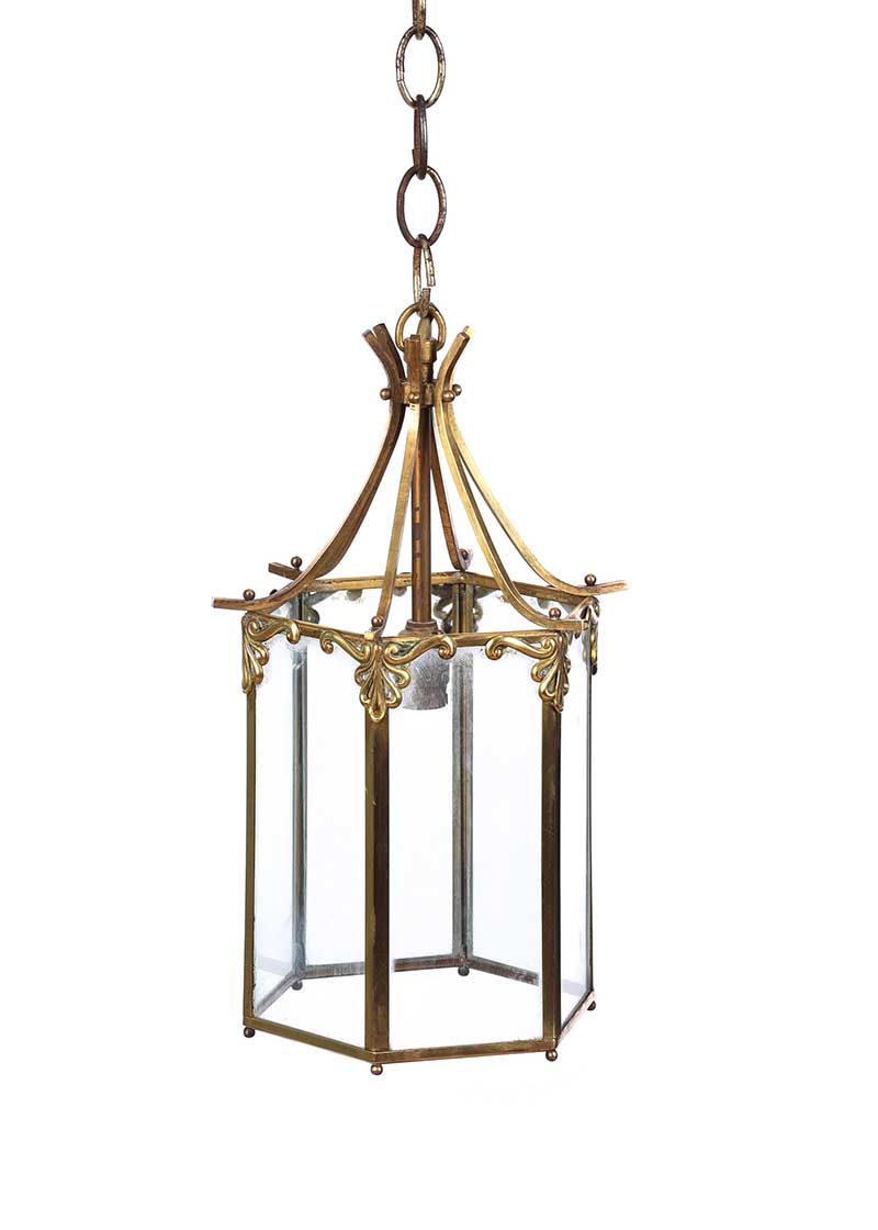 BRASS & GLASS HALL LANTERN