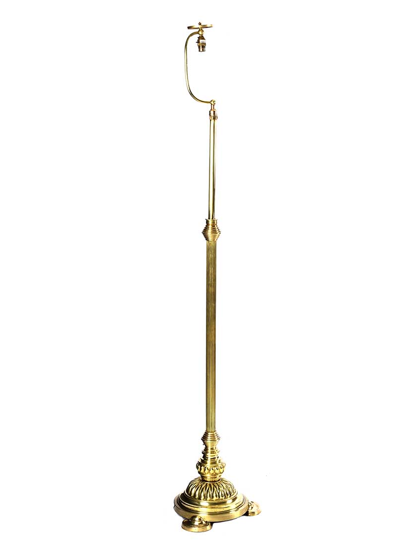 VICTORIAN BRASS TELESCOPIC STANDARD LAMP