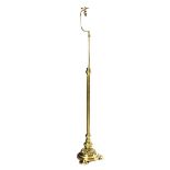 VICTORIAN BRASS TELESCOPIC STANDARD LAMP