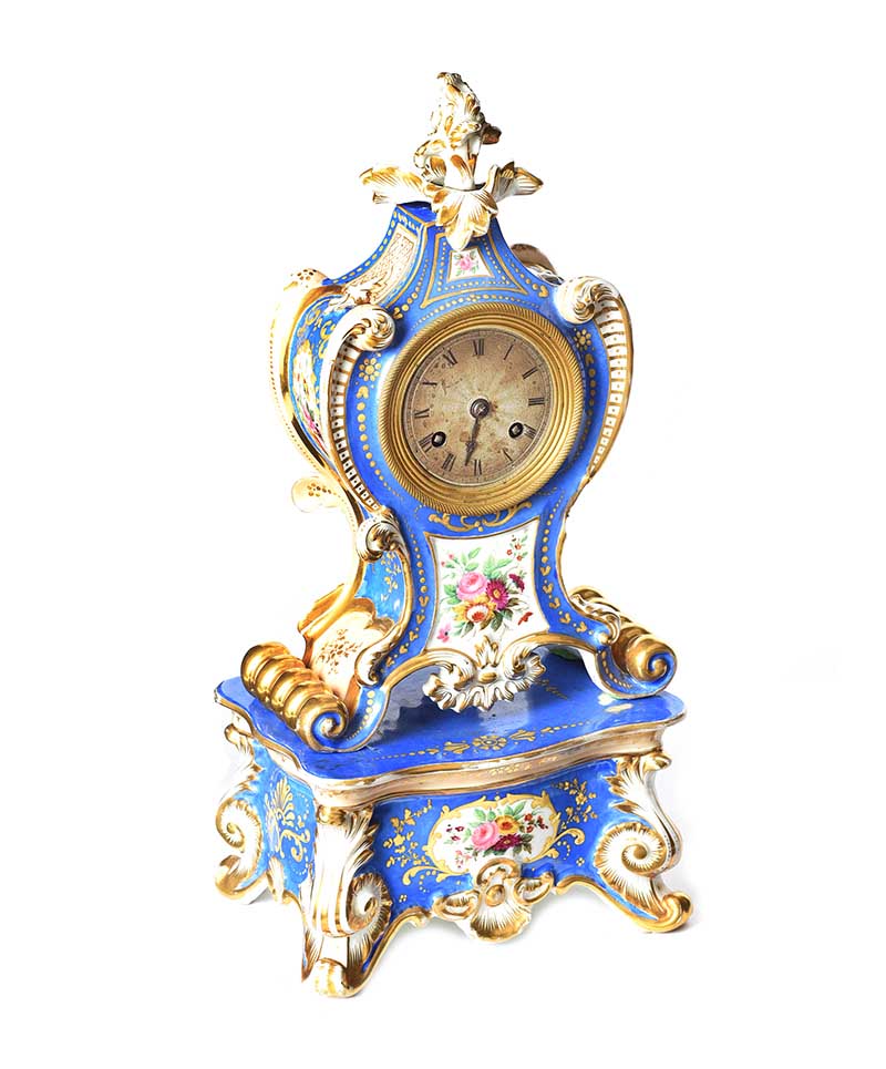 FRENCH PORCELAIN MARBLE CLOCK