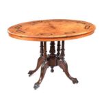 VICTORIAN INLAID WALNUT CENTRE TABLE