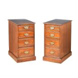 PAIR OF VICTORIAN OAK BEDSIDE PEDESTALS