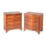 PAIR OF MAHOGANY SERPENTINE FRONT CHESTS OF DRAWERS