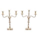 PAIR OF VICTORIAN SILVER CANDELABRA