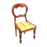 VICTORIAN MAHOGANY BALLOON BACK SIDE CHAIR