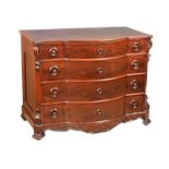 ANTIQUE MAHOGANY BOW FRONT CHEST OF DRAWERS