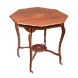 EDWARDIAN INLAID MAHOGANY LAMP TABLE