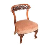 VICTORIAN WALNUT LOW CHAIR