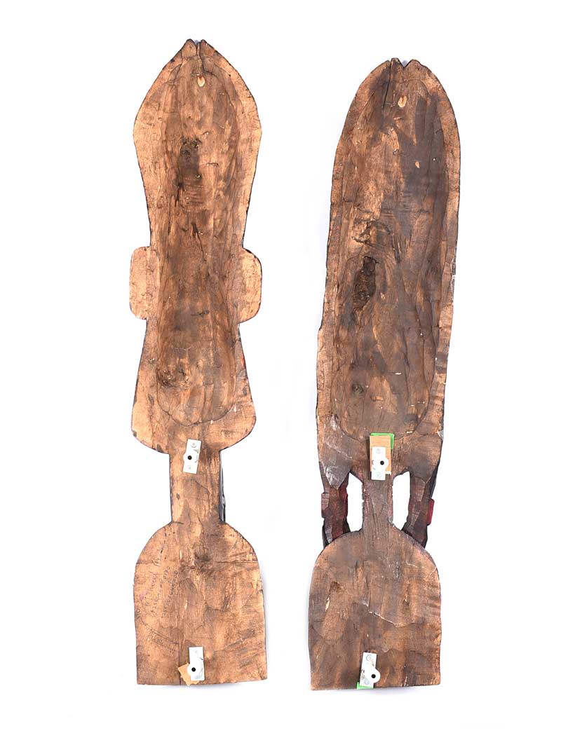PAIR OF CARVED WOOD WALL MASKS - Image 5 of 5