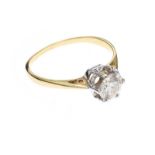 18CT GOLD DIAMOND SOLITAIRE RING