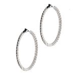 18CT WHITE GOLD DIAMOND HOOP EARRINGS