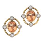 18CT GOLD TOPAZ AND DIAMOND EARRINGS