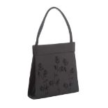 BLACK SATIN HANDBAG