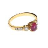 18CT GOLD RUBY AND DIAMOND RING