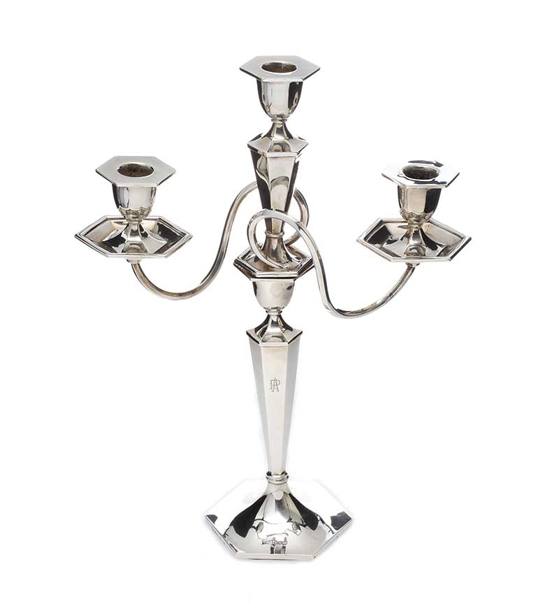 STERLING SILVER CANDLE STICK HOLDER (TRIO)