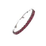 18CT WHITE GOLD RUBY BAND
