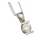 9CT WHITE GOLD DIAMOND NECKLACE