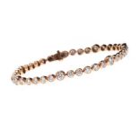 18CT ROSE GOLD DIAMOND BRACELET