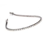 18CT WHITE GOLD DIAMOND TENNIS BRACELET