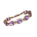 14CT GOLD AMETHYST BRACELET