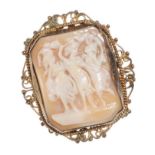 PINCH BACK CAMEO BROOCH