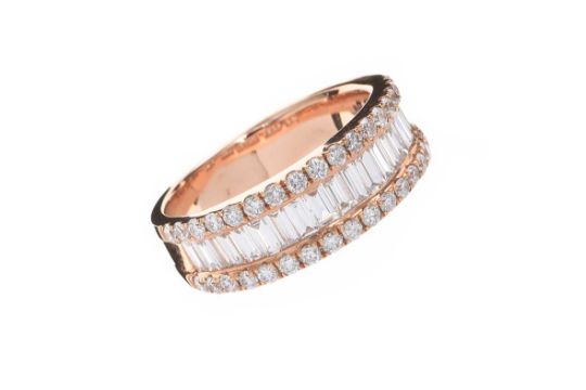 18CT ROSE GOLD DIAMOND RING - Image 1 of 3