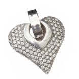 18CT WHITE GOLD DIAMOND HEART-SHAPED PENDANT