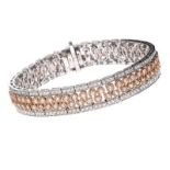 18CT WHITE AND ROSE GOLD DIAMOND BRACELET