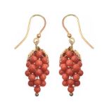 GOLD TONE CORAL EARRINGS