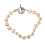 PEARL BRACELET WITH STERLING SILVER CLASP