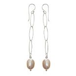 SILVER AND FRESH WATER PEARL EARRINGS