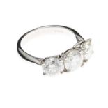 PLATINUM THREE STONE DIAMOND RING