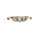 18CT GOLD THREE STONE DIAMOND RING